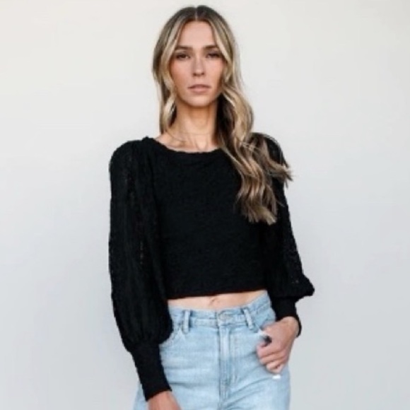 Free people tea time top in black—NWT - Picture 3 of 17